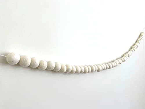 Garland Natural White Felt Balls 1 Inch (2.5cm) | (50) Wool Pom Poms | Hand Felted Pompoms For Crafts, Felting, Garland, Decor, Party | Muslin Bag 8 Garland Natural White Felt Balls 1 Inch (2.5cm) | (50) Wool Pom Poms | Hand Felted Pompoms For Crafts, Felting, Garland, Decor, Party | Muslin Bag - Image 6
