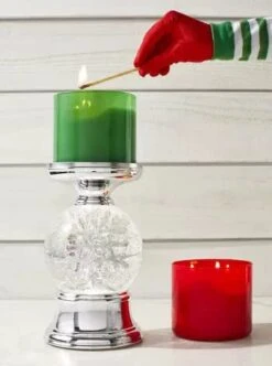 Bath & Body Works Candle Holder Compatible And White Barn 3-Wick Candles - 2021 Winter & Christmas - Select Your Favorite! (Candle NOT Included) - Water Globe Snowflake Pedestal