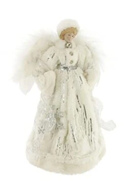 Windy Hill Collection White & Silver Downy Softness 14" Angel Standing Christmas Tree Topper Or Table Top 514003 -National Tree Company Sale Shop 315UwBjtu8L