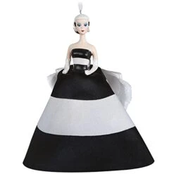 Hallmark Keepsake Christmas Ornament 2021, Barbie Black & White Forever, Porcelain And Fabric