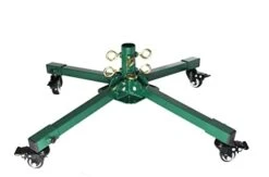 Goliath Rolling Artificial Welded Steel Christmas Tree Stand With Locking Wheels For Artificial Trees 4 To 8 Foot. Bundle 2 Items