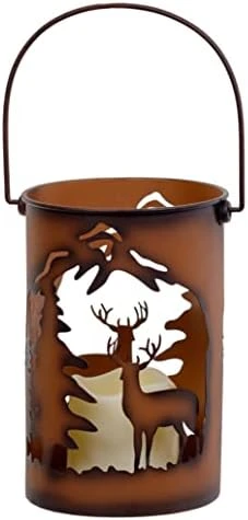 Deer LED Lantern Lights Decorative - Metal Round Holder & Hanging Lantern For Indoor Outdoor By Pine Ridge | 3AAA Battery Operated | Flameless | Halloween And Christmas 11 Deer LED Lantern Lights Decorative - Metal Round Holder & Hanging Lantern For Indoor Outdoor By Pine Ridge | 3AAA Battery Operated | Flameless | Halloween And Christmas - Image 9