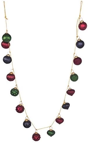 Creative Co-Op Distressed White & Grey Embossed Mercury Glass Ornament Fabric String Garland, Taupe And Cream 16 Creative Co-Op Distressed White & Grey Embossed Mercury Glass Ornament Fabric String Garland, Taupe And Cream - Image 14