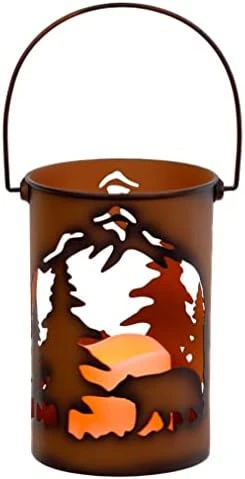 Deer LED Lantern Lights Decorative - Metal Round Holder & Hanging Lantern For Indoor Outdoor By Pine Ridge | 3AAA Battery Operated | Flameless | Halloween And Christmas 5 Deer LED Lantern Lights Decorative - Metal Round Holder & Hanging Lantern For Indoor Outdoor By Pine Ridge | 3AAA Battery Operated | Flameless | Halloween And Christmas - Image 3