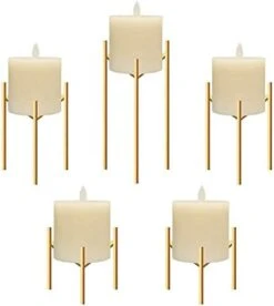 Jiyimi Christmas Fireplace Candelabras Wax Geometric Candleholder Set Of 5 Black Straight Triangle Iron Candlestick For LED Pillar Candle Centerpieces Table -National Tree Company Sale Shop 31L0f4kNUeS. AC