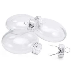 Auihiay 10 Pack Christmas Clear Plastic Ornament Discs, 3.15 Inch Fillable Ornament Balls For DIY Craft Projects, Wedding, Birthday, Valentine's Day Party, Home Decorations (80 Mm) -National Tree Company Sale Shop 31PGZB2wg3L