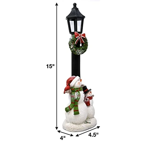 Led Light Up Christmas Lanterns Table Top Centerpiece Decorations Street Light Pillar Pole With Snowmen & Wreath Lighted Holiday Decor For Indoor Fireplace Mantle Desk Shelf Kitchen Living Room Home 6 Led Light Up Christmas Lanterns Table Top Centerpiece Decorations Street Light Pillar Pole With Snowmen & Wreath Lighted Holiday Decor For Indoor Fireplace Mantle Desk Shelf Kitchen Living Room Home - Image 4