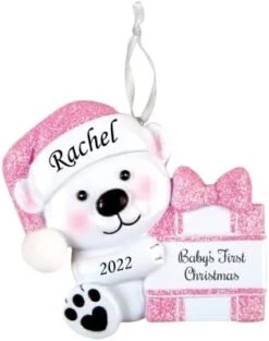 2023 Personalized Ornament Baby's First Christmas Baby Bear Holding Present Christmas Tree Ornament Artisanal Customized Decoration Baby Ornaments-Free Personalization 14 2023 Personalized Ornament Baby's First Christmas Baby Bear Holding Present Christmas Tree Ornament Artisanal Customized Decoration Baby Ornaments-Free Personalization -National Tree Company Sale Shop 31VDWuQoeL. AC