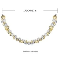 Costyleen 6 Feet Christmas Garland Balls Ornaments Outdoor Indoor Home Party Xmas Tree Decors Decorative Gold Silver -National Tree Company Sale Shop 31X7ottkZlL