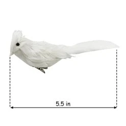 Ogrmar 12 Pack White Cardinals Ornaments Handmade Artificial Birds Clip On Christmas Tree For Christmas Tree Wreaths Garland Decorations (White) -National Tree Company Sale Shop 31dB40inbmL