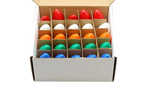 25 Pack C9 Multicolor Christmas Replacement Light Bulbs - Steady Burning - Ceramic Multicolor - 7 Watt, Extended Life, Nickel Plated E17 Base - Great For Christmas Lights, Decorative Lights 3 25 Pack C9 Multicolor Christmas Replacement Light Bulbs - Steady Burning - Ceramic Multicolor - 7 Watt, Extended Life, Nickel Plated E17 Base - Great For Christmas Lights, Decorative Lights