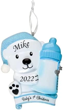 2023 Personalized Ornament Baby's First Christmas Baby Bear Holding Present Christmas Tree Ornament Artisanal Customized Decoration Baby Ornaments-Free Personalization 5 2023 Personalized Ornament Baby's First Christmas Baby Bear Holding Present Christmas Tree Ornament Artisanal Customized Decoration Baby Ornaments-Free Personalization - Image 3