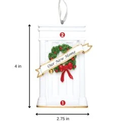 2023 Personalized White Door With Wreath Christmas Tree Ornament-First Home Family House Glitter Door Artisanal Customized Ornament-Free Personalization -National Tree Company Sale Shop 31kfOKUPkGL