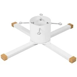 HarcoHome Christmas Tree Stand Base For Live Tree Modern Heavy-Duty Metal Xmas Tree Holder Stand With Spike For 8 Feet Fresh Tree Xmas Tree Decoration (White, Large)