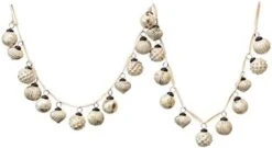Creative Co-Op Distressed White & Grey Embossed Mercury Glass Ornament Fabric String Garland, Taupe And Cream 25 Creative Co-Op Distressed White & Grey Embossed Mercury Glass Ornament Fabric String Garland, Taupe And Cream -National Tree Company Sale Shop 31vkMbJUFcL. AC