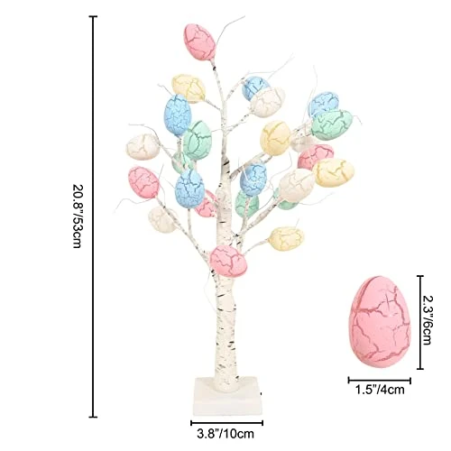 Easter Decorations Kemooie 24 Inch Pre-lit White Birch Tree With 24pcs Easter Egg Ornaments, 24 Led Lights Battery Operated Table Centerpiece For Party Birthday Home Spring Decoration Indoor Use 3 Easter Decorations Kemooie 24 Inch Pre-lit White Birch Tree With 24pcs Easter Egg Ornaments, 24 Led Lights Battery Operated Table Centerpiece For Party Birthday Home Spring Decoration Indoor Use