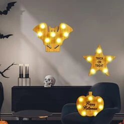 Halloween Decorations Lighting Wood Decorations Desktop Holiday Decorations Christmas Items (B, One Size) -National Tree Company Sale Shop 4118vcbbj8L