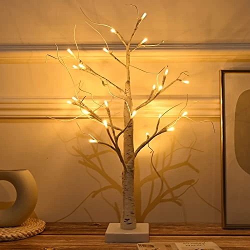 Easter Decorations Kemooie 24 Inch Pre-lit White Birch Tree With 24pcs Easter Egg Ornaments, 24 Led Lights Battery Operated Table Centerpiece For Party Birthday Home Spring Decoration Indoor Use 6 Easter Decorations Kemooie 24 Inch Pre-lit White Birch Tree With 24pcs Easter Egg Ornaments, 24 Led Lights Battery Operated Table Centerpiece For Party Birthday Home Spring Decoration Indoor Use - Image 4