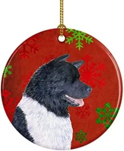 Caroline's Treasures Min Pin Red And Green Snowflakes Holiday Christmas Ceramic Ornament Christmas Tree Hanging Decorations For Home Christmas Holiday, Party, Gift, 3 In, Multicolor -National Tree Company Sale Shop 412YV8QkcxL. AC