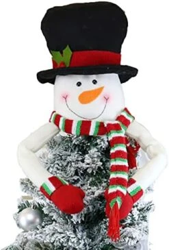 Christmas Tree Topper Snowman Top Hugger For Xmas Tree Holiday Decorations Winter Wonderland Decoration New Year Decorations Ornament With Hat Shawl And Poseable Arms -National Tree Company Sale Shop 41376RkgTOL. AC