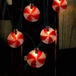 Romasaty Candy String Lights, 8.5Ft Sugar Peppermints Candy Lights With 10 Bulbs For Outdoor & Indoor Christmas Party Tree Decoration Lights -National Tree Company Sale Shop 413Do3ex0iL