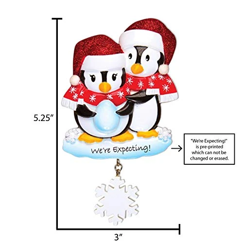 Personalized Baby Expecting Ornament 2022 - Pregnant Christmas Ornament 2022 - Penguins We're Expecting Christmas Ornament, Baby Bump Ornament, Baby Coming Ornament - Free Customization 6 Personalized Baby Expecting Ornament 2022 - Pregnant Christmas Ornament 2022 - Penguins We're Expecting Christmas Ornament, Baby Bump Ornament, Baby Coming Ornament - Free Customization - Image 4