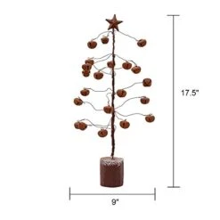 Primitive Rusted Jingle Bell Christmas Tree With A Metal Star Tree Topper & Rustic Natural Wood Base Tabletop Fireplace Centerpiece Xmas Decoration- 17-1/2" Tall -National Tree Company Sale Shop 413ZNNogkXL