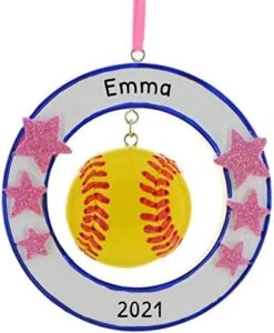 Personalized Softball Christmas Ornaments 2022 - Personalized Softball Gifts, Softball Ornament 2022, Sports Ornaments, Softball Keepsake - Softball Star - Free Customization -National Tree Company Sale Shop 414CWJ8GuFL. AC