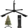 Artificial Christmas Tree Stand, Fake Christmas Tree Base For 4Ft To 7.5Ft Christmas Tree, Fits 1-1.42 Inch Tree Pole, Black