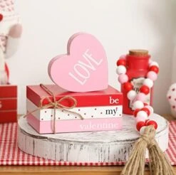 Valentines Day Tiered Tray Decor, 1 Valentine’s Day Wood Book Stack, 1 Bead Garland For Valentine, Be Mine Valentine Mini Faux Decorative Books Bundle, Farmhouse Valentine Decor For Table Mantle -National Tree Company Sale Shop 414hM5zzG9L. AC