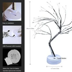 GTSYDING Bonsai Tree Light,108 LEDs Firefly Shimmer Spirit Tree Lamp, USB & Battery Operated, DIY Adjustable Branches Artificial Tabletop Fairy Tree Lights Indoor For Home Decoration (Warm Glow) -National Tree Company Sale Shop 414rf5ln5nL