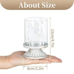 Sziqiqi Vintage Antique Pillar Candle Holders Set Of 2, Small Distressed Hurricane Candlestick Candle Holders Prefer Centerpieces For Christmas Table Mantle Fireplace Decoration