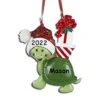 Personalized Christmas Ornament Turtle In Santa Hat Hanging Christmas Tree Ornament - 3.75 Inches -National Tree Company Sale Shop 415UJNtemzL