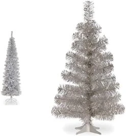 National Tree Company Artificial Christmas Tree, White Tinsel, Includes Stand, 6 Feet -National Tree Company Sale Shop 415sAezET9L. AC
