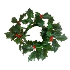 Weather Resistant Holly Candle Ring With Red Berries - Real Touch Artificial Lifelike Holly Candle Ring For Indoor Or Outdoor Christmas Holiday Decoration By Factory Direct Craft (10" Dia) -National Tree Company Sale Shop 415tch6PwtL