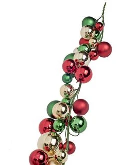 Vita Domi 4' Shiny And Matte Red, Green And Gold Ball Garland With 4 Inch, 3 Inch, And 2 Inch Balls (VTD-RZ-G3832768) -National Tree Company Sale Shop 4168mV3kvPL