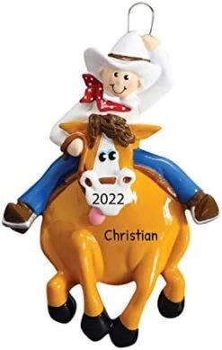 Personalized Horseback Riding Ornament - Equestrian Christmas Ornaments, Ranch Christmas Ornament, Horse Ornament, Equine Gifts For Horse Lovers - Saddled Horse - Free Customization -National Tree Company Sale Shop 416UBKVdbDL. AC