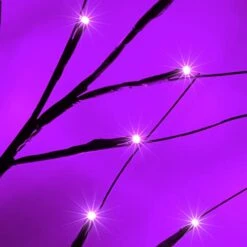 2-Pack 2FT Lighted Black Halloween Tree For Tabletop, Upgraded Spooky Tree With 24 LED Purple Lights, Battery Operated Or USB Halloween Tree With Lights For Halloween Decorations Indoor Home -National Tree Company Sale Shop 416vCPmBASL