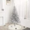 Hb 6' Ft Sparking Gorgeous Folding Artificial Tinsel Christmas Tree Silver Color 450 Tips
