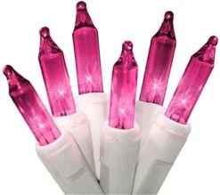 612 Vermont 100 Pink Christmas Lights On A White Wire String, UL Approved, Indoor/Outdoor Use, 18’ Of Lighted Length, 20’ Of Total Length -National Tree Company Sale Shop 4188gzaauEL. AC