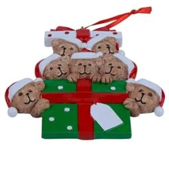 Family Of 7 Bear Christmas Ornament - Personalized Bear Family Ornament 2022 - Unique Box Christmas Ornaments - Gifts For Kids, Grandkids, Grandma, Grandpa - Free Customization -National Tree Company Sale Shop 418IpeQ1jCL