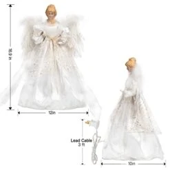 Christmas Angel Tree Topper With Feather Wings, Plug In Christmas Tree Ornament For Indoor Office Xmas New Year Holiday Tree Decoration 14 Christmas Angel Tree Topper With Feather Wings, Plug In Christmas Tree Ornament For Indoor Office Xmas New Year Holiday Tree Decoration -National Tree Company Sale Shop 418QULznWuL
