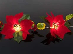 Lvydec Pre-Lit Artificial Poinsettia Flower Garland, 6.5 Feet Lighted Poinsettia Garland With 10 Clear Lights For Christmas Decoration, Battery Operated -National Tree Company Sale Shop 418wtdU9yxL