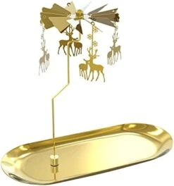 Christmas Spinning Candle Holder,Gold Metal Spinning Flying Deer Tea Lights Candle Holder,Romantic Designed Candlestick Ornament For Wedding Party Christmas Festival Home Decor Gift(Golden) -National Tree Company Sale Shop 4195fyzjNUL. AC