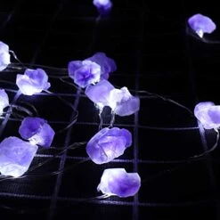 EhomeTronics Decorative String Lights, Natural Amethyst Lights 30 LEDs 10ft Fairy Crystal Lights Battery Powered Remote Control Waterproof Raw Stones For Indoor Bedroom Christmas DIY White-Purple -National Tree Company Sale Shop 4197YyEPGUL