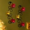 TIED RIBBONS Decorative Wall Hanging Tealight Candle Holder Metal Wall Sconce With Glass Cups And Tealight Candles For Christmas Home Decoration (Set Of 2) -National Tree Company Sale Shop 419JmpmRJjL