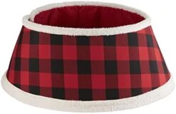 DII Christmas Tree Collar Decorative Cover For Metal Stand Of Artificial Or Live Holiday X-mas Tree , 18" Top Diameter, 24" Base Diameter, 12" Height, Farmhouse Buffalo Check, Black & White -National Tree Company Sale Shop 419Nd5k2klL. AC
