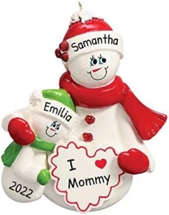 Personalized Family Christmas Ornament 2022 - Family Ornament 2022 Family Of 3 - I Love Mommy Single Parent Ornament Single Mom Family Christmas Ornaments - Free Customization -National Tree Company Sale Shop 419OeE0xx L. AC