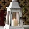 15" Rustic White Decorative Candle Lanterns, Hanging Farmhouse Wood Candle Holder With Glass, Candle Stands Decorative Lanterns For Table Centerpiece Fireplace Floor Weddings Christmas Outdoor Indoor -National Tree Company Sale Shop 419eAm6ZQCL