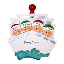 Personalized Family Ornament 2022 - Family Of Four Christmas Ornaments 2022 - Family Cruise Ship Ornament Family Of 4 Ship Ornaments Vacation Ornaments 2022 - Free Customization